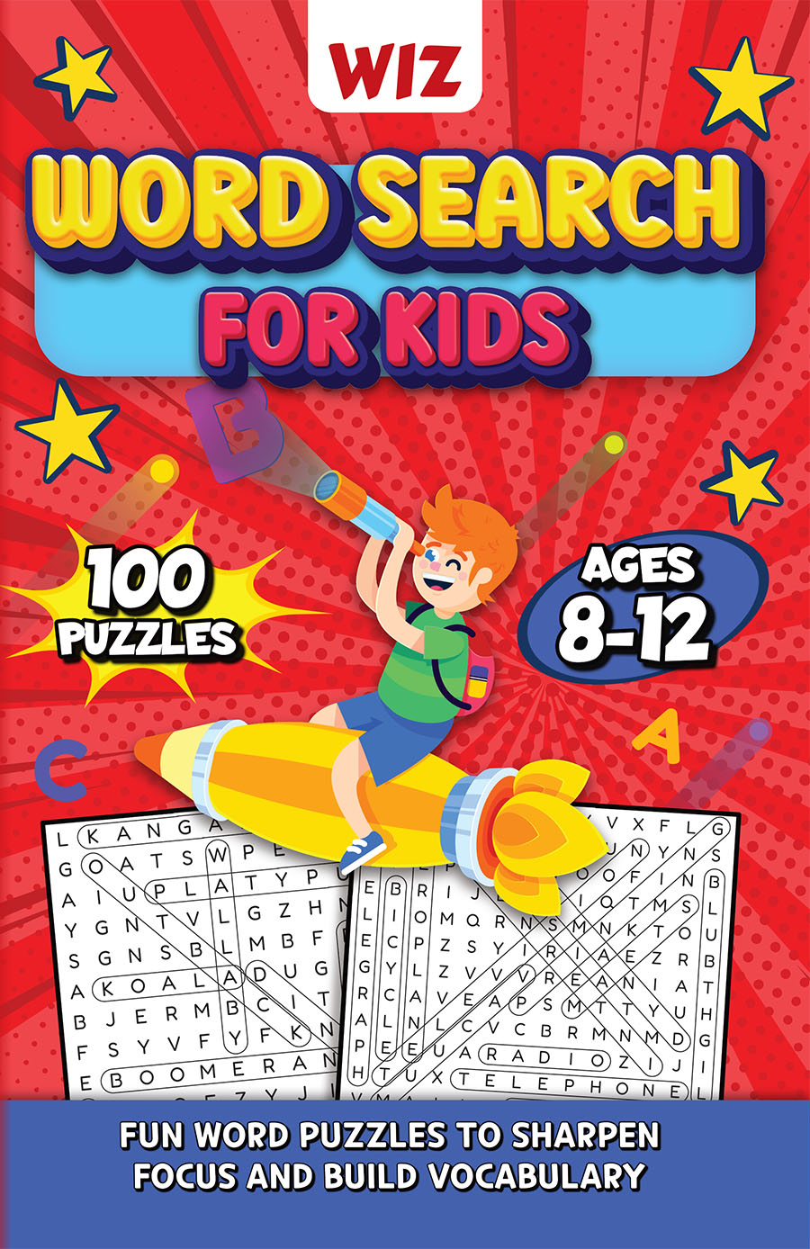 Wiz Word Search for Kids Ages 8–12 cover